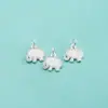Plata de Ley S925 Chapada Artesanía Fina Colgante de Elefante Pulsera de Cristal Blanco Perla Encanto de Elefante Accesorio de Plata
