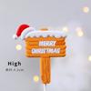 Decoração de bolo de Natal 2024 urso coelho cartão anel de grama folhas chuva seda véspera de Natal festa de feriado plug-in