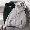 Moletom com zíper e capuz estilo retrô japonês 2026 para adolescentes, cor sólida, casual, versátil, manga longa, masculino