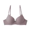 Roupa íntima fina brilhante sem costura de peça única push up macia com aro de aço anti-queda para seios grandes sutiã pequeno 0312