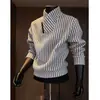 Moletom com zíper estilo tweed com gola alta, camada interna grossa masculina outonal moderna estilo americano, peça superior masculina de peso pesado