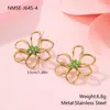 Pendientes de Flor de Perlas de Nuevo Estilo Europeo y Americano Transfronterizos Pendientes de Acero Inoxidable Oro 18K Joyería para Orejas de Estilo Ins de Lujo Ligero de Gama Alta