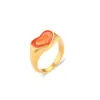 Anillo de Corazón con Goteo de Aceite de Verano Colorido de Moda Popular en Europa y América Anillo de Corazón de Melocotón Contrastante Lindo Joyería para Mujeres