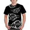Camiseta de manga corta nueva de comercio exterior para Halloween, impresión digital 3D, chaqueta informal para adultos y niños, primera generación de cabello