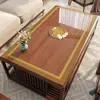 Nuevo Mantel Individual para Mesa de Café Estilo Chino, Mantel Clásico Estilo Chino para Mesa de Café, Impermeable, Resistente al Aceite, Lavable, PVC Semitransparente, Madera Maciza, Mantel para Mesa de Comedor