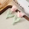 Accesorios semiacabados de tela de tulipán suave estilo Ins, accesorios de joyería hechos a mano para bricolaje en colores macarrón dulces con temática de bosque