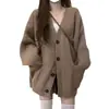 Nuevo Cárdigan de Punto Simple Estilo Coreano y Japonés Otoño/Invierno 2026 Adelgazante Casual Holgado Versátil Abrigo Suéter Estilo Universitario para Mujer