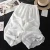 Pantalones Casuales de Acetato Delgado de Pierna Ancha para Mujer de Verano, Pantalones Cortos Rectos Fluidos, Versátiles Pantalones de Dormir Sueltos Adelgazantes
