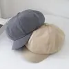 Nuevo sombrero octagonal simple para todas las estaciones para adultos, sombrero artístico para mujer, protección solar, sombrero fresco versátil 01
