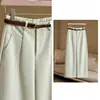 Calça nova de outono em formato de meia-lua, fluida, resistente a amassados, solta, modeladora, versátil, de perna reta, estilo balão, calça casual para mulheres