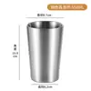 Copo Rígido de Camada Dupla em Aço Inoxidável 304 Dourado Espessado Copo de Água Doméstico Copo com Bocal Coreano Copo de Café Copo de Cerveja Comercial