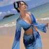Tailandia Sexy Puro Deseo Diosa Blusa Tie-Dye Protector Solar Bikini Conjunto de Cuatro Piezas Traje de Baño Dividido para Mujer 2025 Nuevo