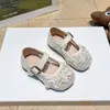 Zapatos Mary Jane Tejidos para Niñas, Nuevos Zapatos para Caminar de Bebé Primavera/Verano, Zapatos de Princesa con Lazo, Zapatos Escolares para Niños, Modernos