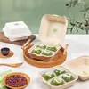 Caja de Empaque para Dumplings Verdes, Caja de Regalo para Dumplings Verdes, Lonchera para Picnic de Primavera, Caja para Postres de Hojaldre para Camping