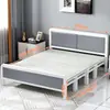 Cama Moderna para Intervalo de Almoço Cama Dura Cama Dupla de Ferro Reforçada Quarto de Aluguel Cama Dobrável Simples para Adulto Simples Casa Simples