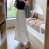 Saia Laço Estilo Coreano Verão Feminino Cintura Alta Renda Pura Saia Cauda de Peixe Saia Longa Floral Midi Saia Quadril