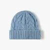 Gorro de punto para hombre y mujer, otoño e invierno, mezcla de lana y acrílico, con borde enrollado, a prueba de viento, cálido y plegable, adecuado para ir al trabajo