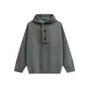Yidao Vintage Outono 2026 Novidades Retrô Americano Cor Sólida Ombro Caído Preguiçoso Cardigan Moletom Pulôver Tricô