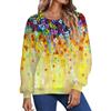 Suéter de cuello redondo holgado informal con estampado floral de moda para mujer, ropa de otoño e invierno de comercio exterior transfronterizo europeo y americano