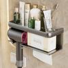 Soporte para secador de pelo Dyson sin perforaciones, soporte multifuncional para secador de pelo de baño, estante colgante para baño
