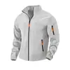 Chaqueta de forro polar para hombre europea y americana, top con cremallera y cuello alto para exteriores de otoño e invierno, chaqueta de forro polar cálida para hombre