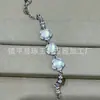 Pulseira de Calcedônia Tipo Gelo, Ágata Branca Gelo de Alta Qualidade, Pulseira de Jade Incrustada Banhada a Prata, Nova Pulseira de Joias Estilo Chinês Nacional