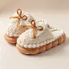 Pantuflas de algodón para mujer para otoño e invierno, uso en interiores en casa, cálidas y afelpadas, con lazo, pantuflas de maternidad de suela gruesa, venta al por mayor