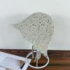Sombrero de pescador con cordones de punto hueco de estilo japonés para mujer, nuevo sombrero de protección solar y transpirable para primavera y verano, con cara visible.