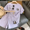Conjunto Esportivo Casual de Shorts de Manga Curta com Estampa de Rosto Sorridente Transfronteiriço Feminino Emagrecedor Solto Estilo Coreano Conjunto de Duas Peças Estudante Tendência