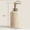 Amostras de Acessórios de Banheiro em Travertino Amarelo, Bandeja de Amostras, Sabonete Líquido para Mãos, Porta-Sabonete para Lavatório, Porta-Objetos, Frasco de Loção com Óleo Essencial