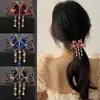Acessórios de Cabelo Femininos de Alta Qualidade com Presilha de Mola Nova Borboleta Azul Presilha Pinça Presilha de Temperamento Presilha de Rede Presilha de Cabelo Headwear Borla Antiga Mulheres
