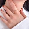 [Anillo Abierto Ondulado de Alta Gama Incrustado de Diamantes Anillo de Lujo