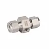 Conector Recto de Acero Inoxidable Marca Roke de Doble Férula para Tubería Imperial de 1/16 pulgada a 2 pulgadas con Rosca Interna en Rama