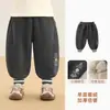 Calça Kaka Panda masculina com forro de fleece e espessura extra, calça longa de inverno quente para crianças, roupas de inverno para meninas, calça de moletom esportiva para bebê, estilo moderno