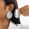 Pendientes Asimétricos Ovalados Exagerados Estilo Ins Plegados Metálicos Brillantes Joyería Transfronteriza Europea y Americana