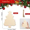 Nuevos 10 piezas adornos de Navidad de madera DIY etiquetas de madera en blanco sin terminar para pintar