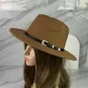 Chapéu de Cowboy Transfronteiriço Chapéu Topper Chapéu de Aba Reta Retrô Britânico Chapéu de Jazz de Lã Preta Chapéu Panama de Cavalheiro