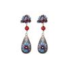 Pendientes de plata de ley S925 con filamento esmaltado y flor de peonía china de estilo étnico vintage, joyería antigua para mujer.