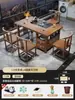 Mesa de Chá Pequena e Conjunto de Cadeiras para Varanda Sala de Estar Casa Novo Estilo Chinês Madeira Maciça Mesa de Chá Kung Fu Zen Mesa de Chá Multifuncional