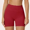 Shorts de yoga seamless de cintura alta cruzada Lycra levantamiento de glúteos realce de cadera pantalones de yoga para exteriores fitness deportivos para mujer 5112