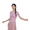 Roupas de Dança Moderna 2024 para Mulheres Tops de Manga Curta para Prática Roupas de Corpo Clássicas Chinesas Corpo de Dança Adulto Novo Estilo