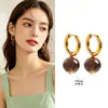 Pendientes de Cristal Blanco Natural Estilo Zhu Zhu para Mujer, Moda de Lujo Ligero, Diseño Original, Pendientes de Piedra Natural de Cristal