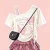 Moda Feminina 2026 Estilo Coreano Top de Manga Curta de Um Ombro Personalidade Saia Curta Plissada Camada Conjunto de Duas Peças Tendência