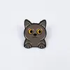 Lindo pin de esmalte con forma de gato y patrones coloridos, broche de animal de dibujos animados, accesorio decorativo creativo para ropa y mochilas de niños