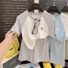Conjunto de Secado Rápido para Niños, Amigable con la Piel, Cómodo, Sencillo y Adecuado para Usar al Aire Libre, Conjunto de Dos Piezas de Camiseta de Manga Corta y Pantalones Cortos para Niños y Niñas, Conjunto para Estar en Casa