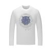Camiseta de manga larga de estación europea para hombre, camisa de cuello redondo, camiseta de otoño modal de manga larga para hombre, cabeza de tigre de diamante brillante