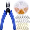 Aproximadamente 700 Anillas Divididas para Hacer Joyería, Anillas Divididas Pequeñas con Pinzas para Anillas Divididas, Arandelas Doblemente Cerradas, Abrebotellas
