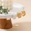 Brincos com Padrão de Textura de Três Linhas, Modernos, Luxo Leve, de Alta Qualidade, Simples, Versáteis, Brincos Geométricos da Moda para Mulheres