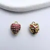 Cobre Dorado Chapado Circonita Corazón Flor Mariposa DIY Accesorios para Joyería Pendientes Hechos a Mano Pulsera Colgante Decoraciones
