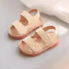 Sandálias Infantis Simples de Cor Sólida Estilo Coreano, Sapatos de Verão para Bebês Meninos e Meninas, Sapatos com Velcro e Solado Macio, Sapatos Casuais de Praia